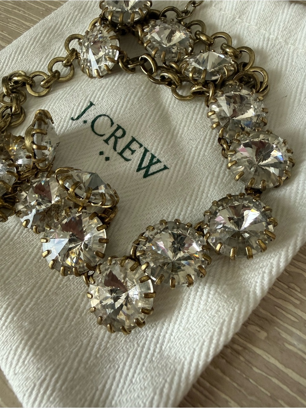 J. Crew Clear Crystal Collar Necklace - Silver - Picture 2 of 6